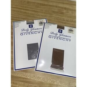 2 Pair Vintage Givenchy Body Gleamers Panty Hose Sty 156 Bronze Silver Fox Sz C